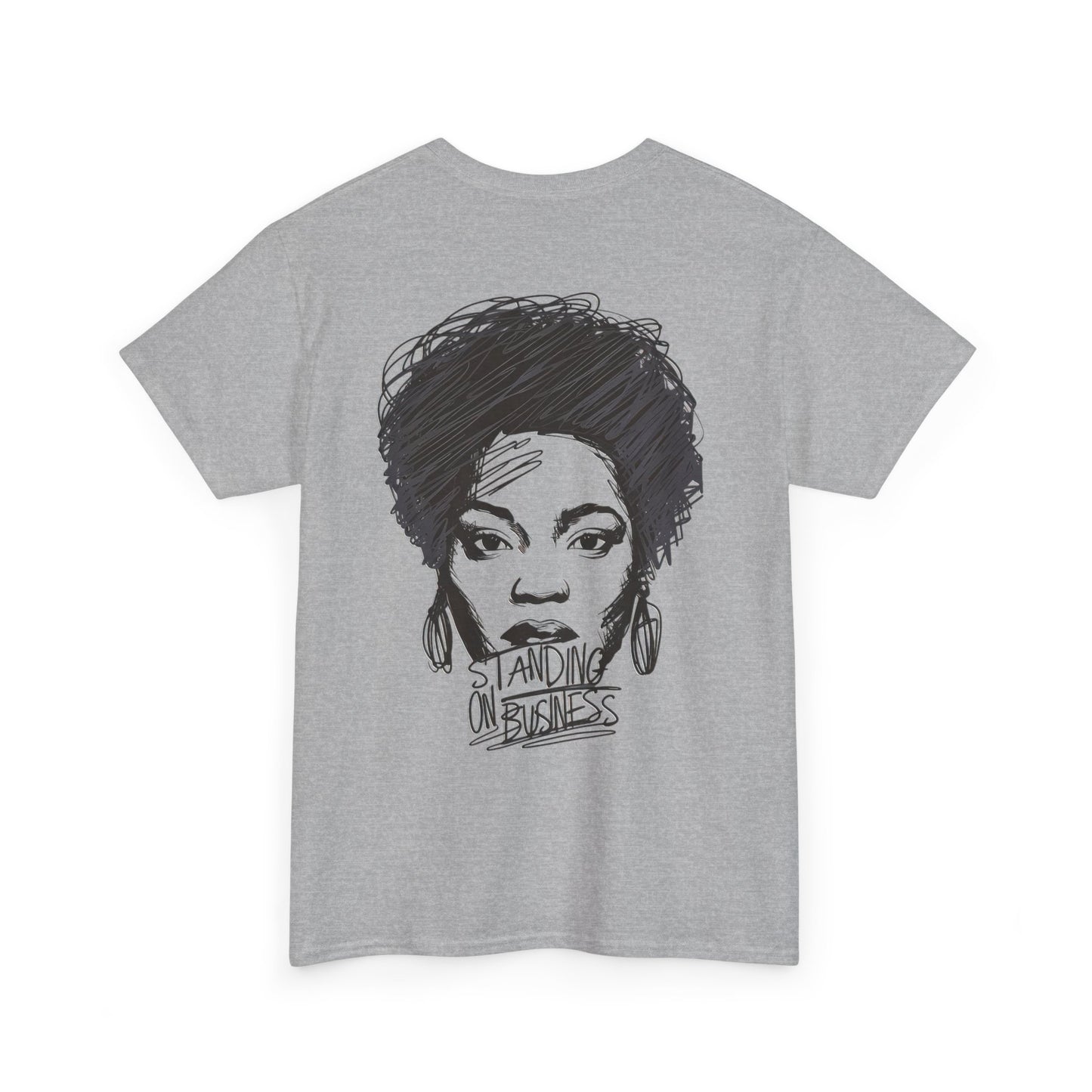 Bold Face Standing on Business Casual T-Shirt