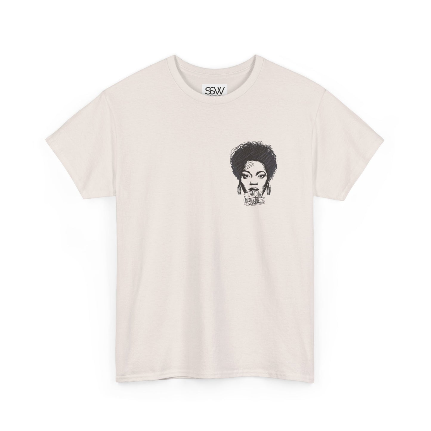 Bold Face Standing on Business Casual T-Shirt