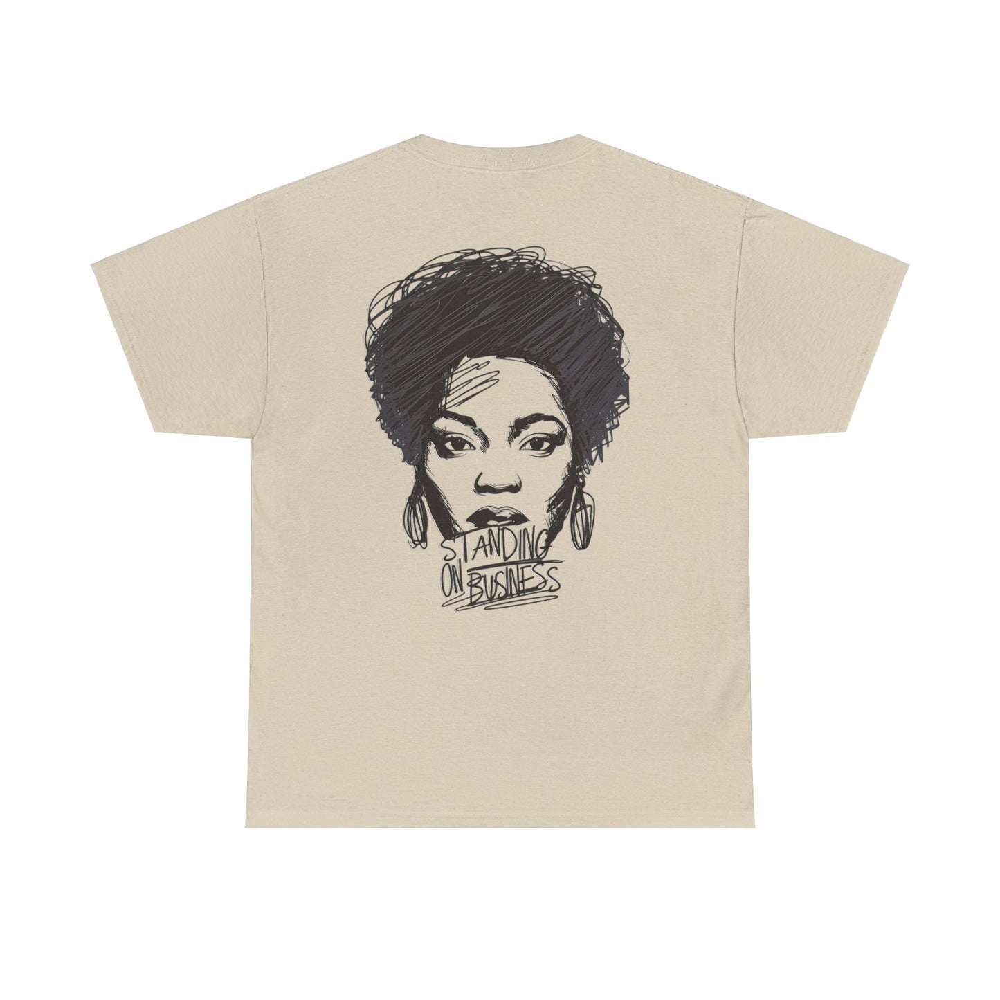 Bold Face Standing on Business Casual T-Shirt