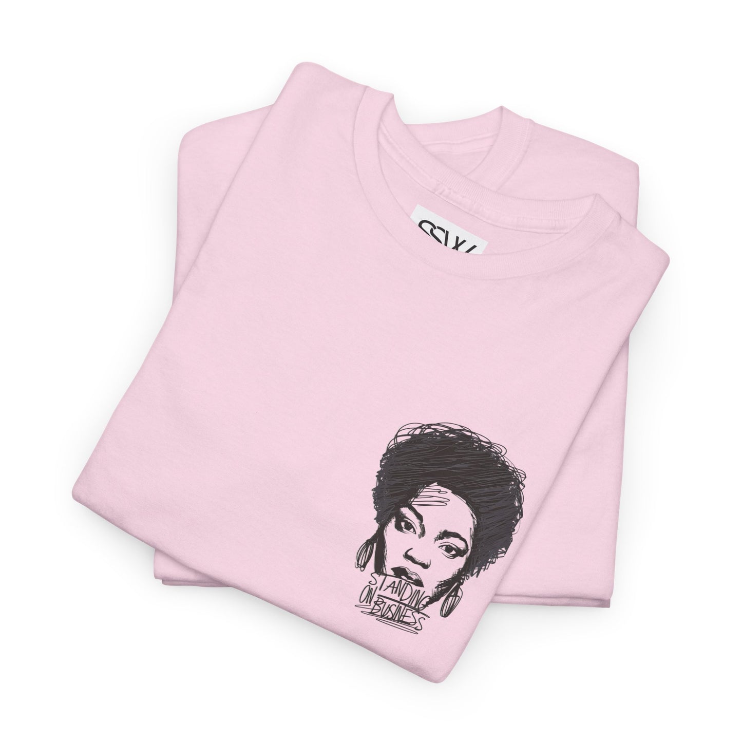 Bold Face Standing on Business Casual T-Shirt