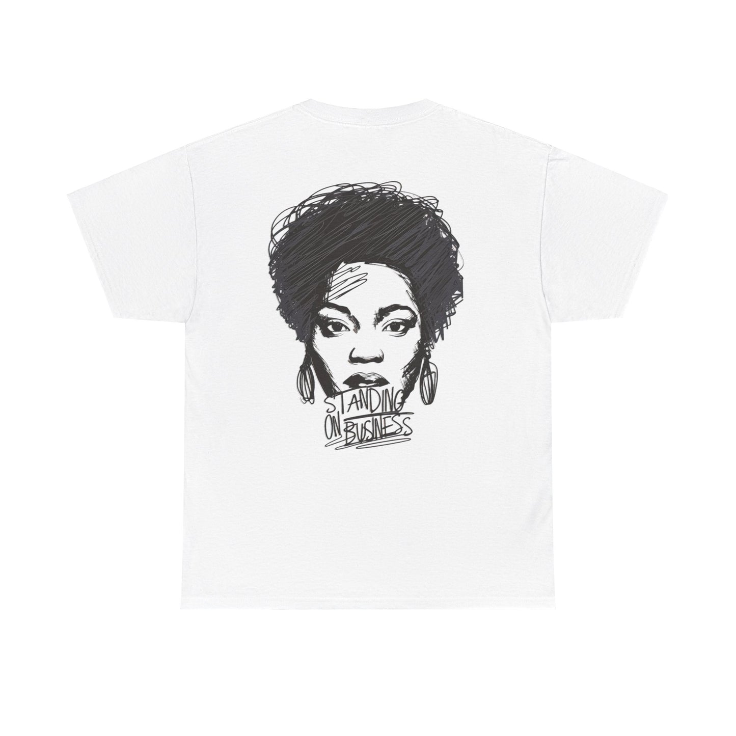 Bold Face Standing on Business Casual T-Shirt