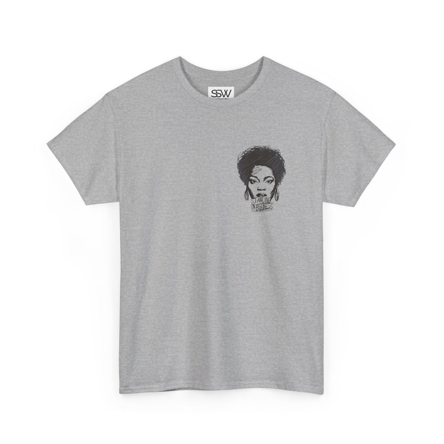 Bold Face Standing on Business Casual T-Shirt