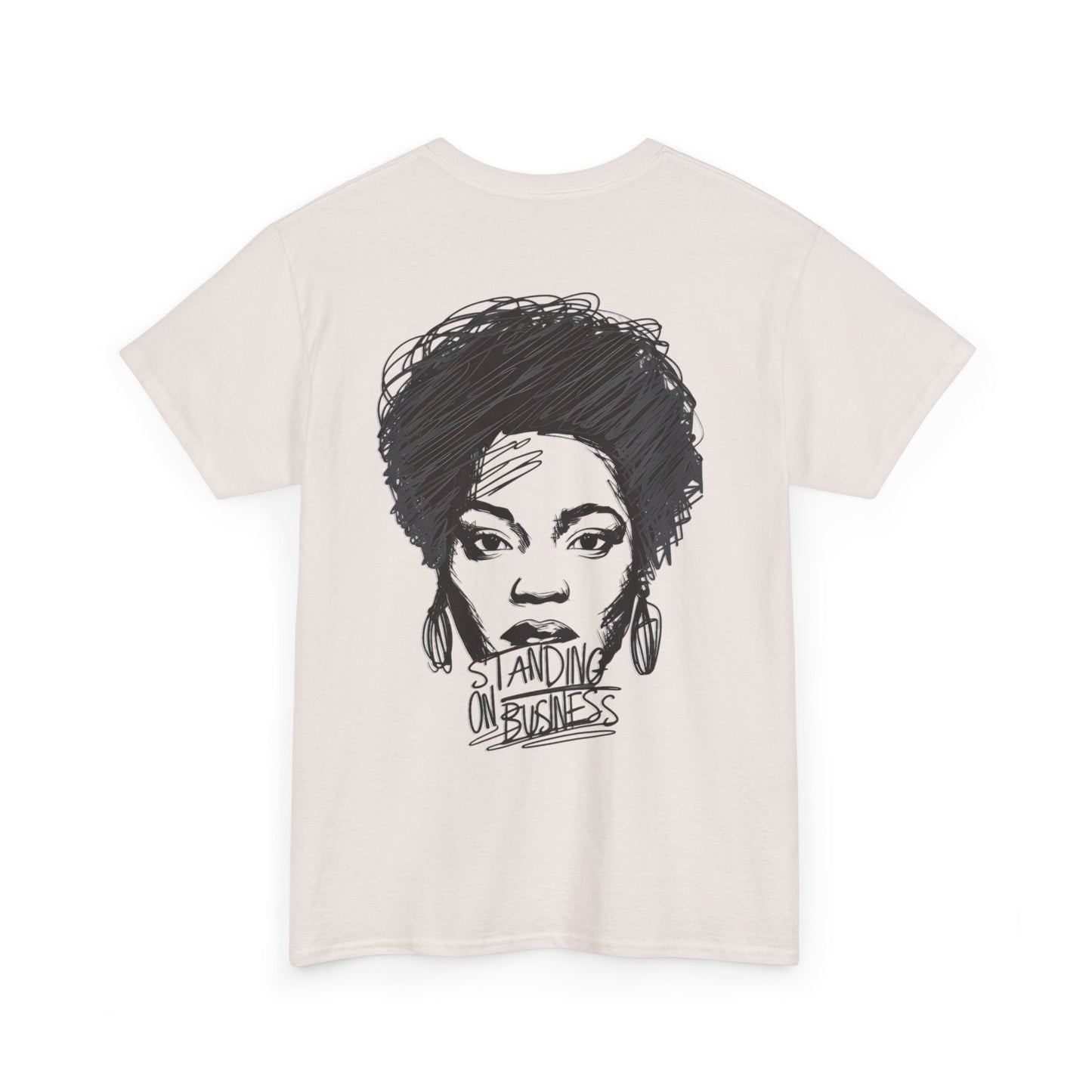 Bold Face Standing on Business Casual T-Shirt