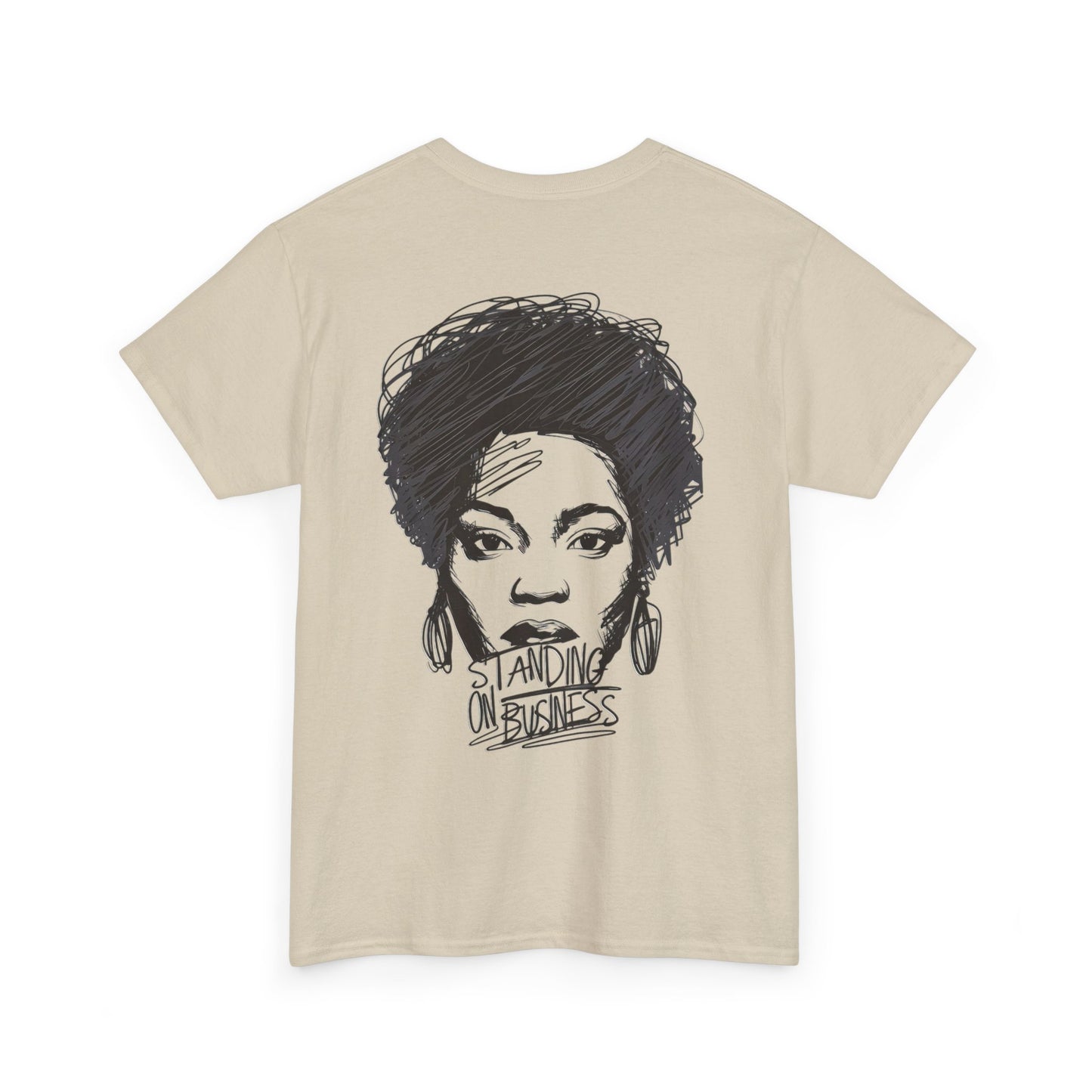 Bold Face Standing on Business Casual T-Shirt