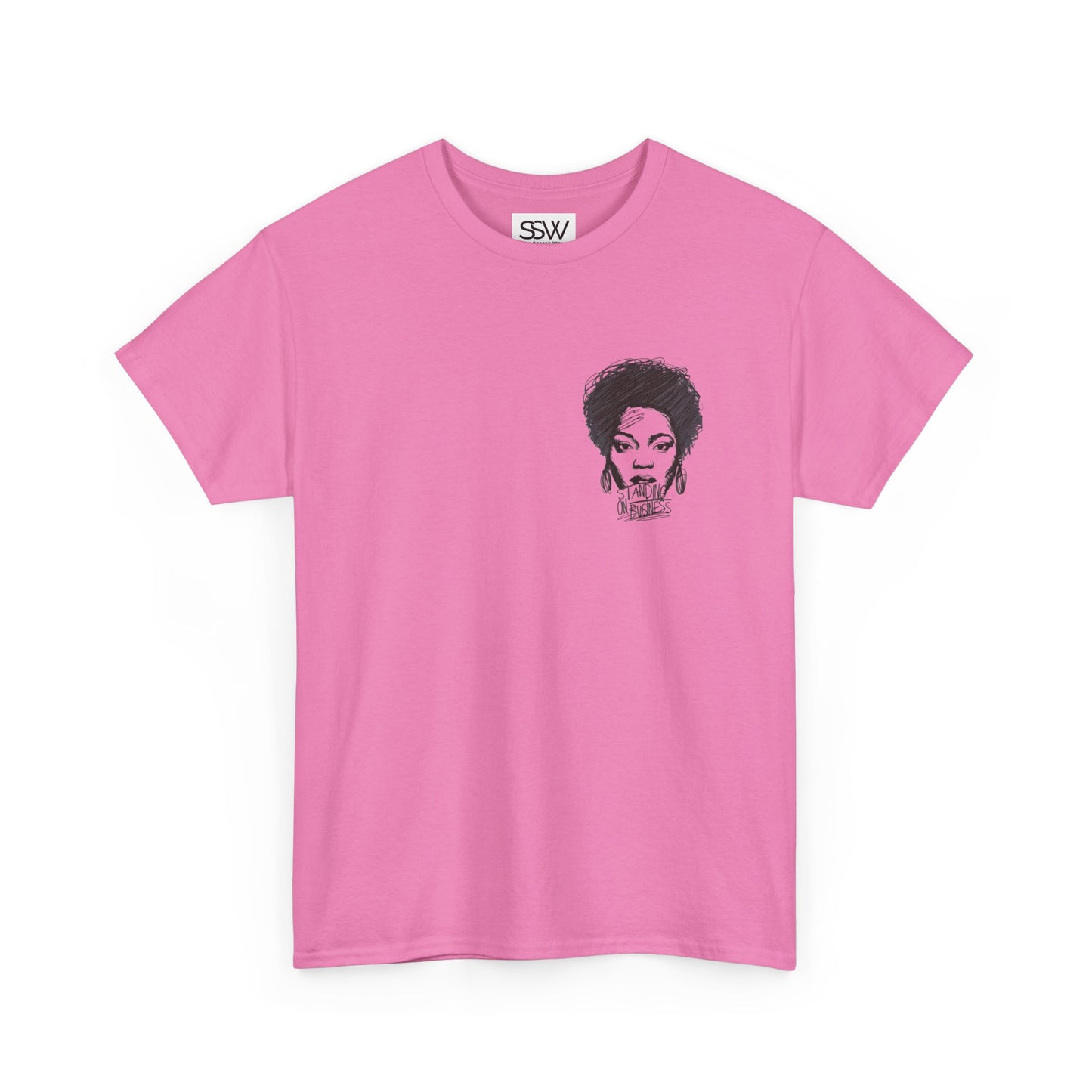 Bold Face Standing on Business Casual T-Shirt