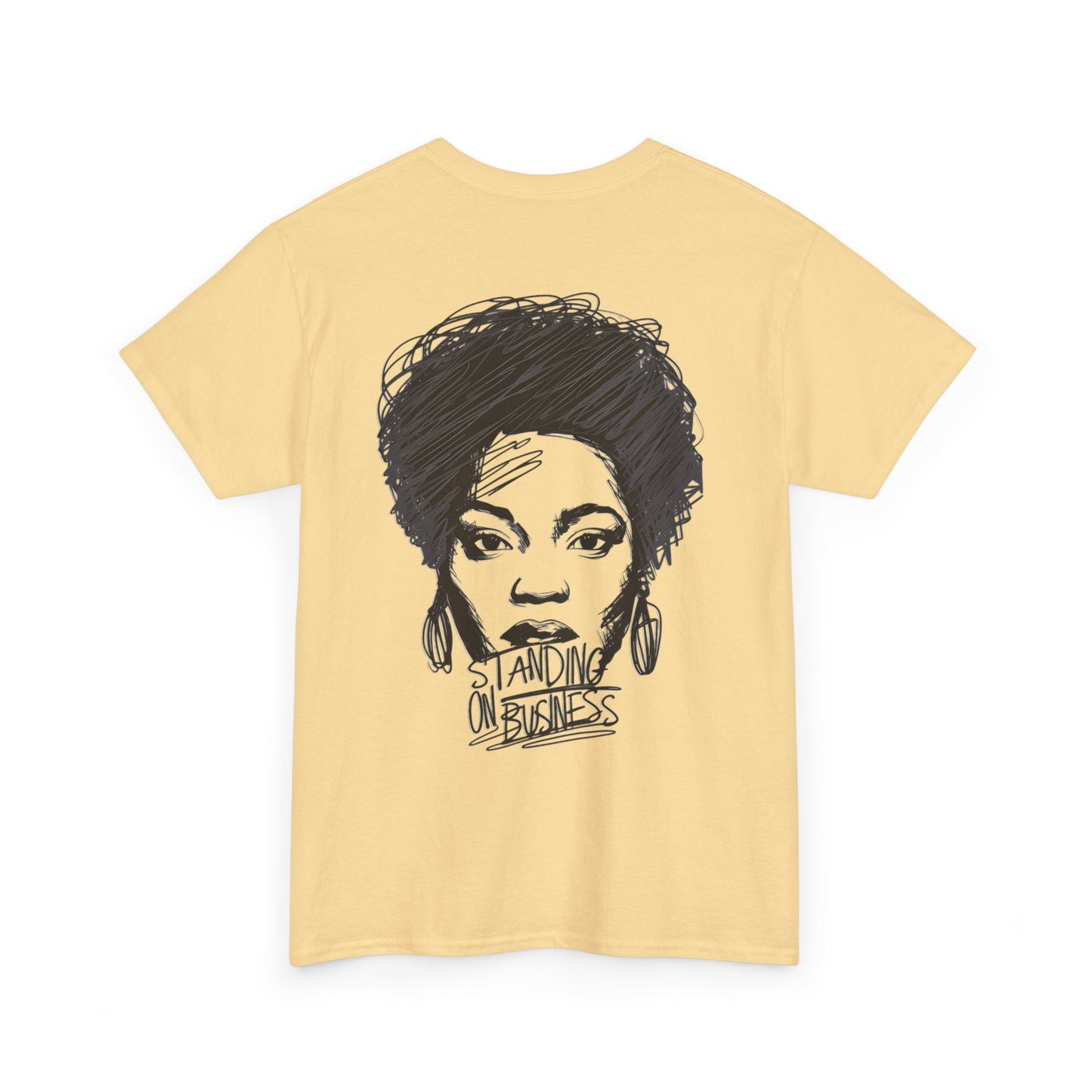 Bold Face Standing on Business Casual T-Shirt