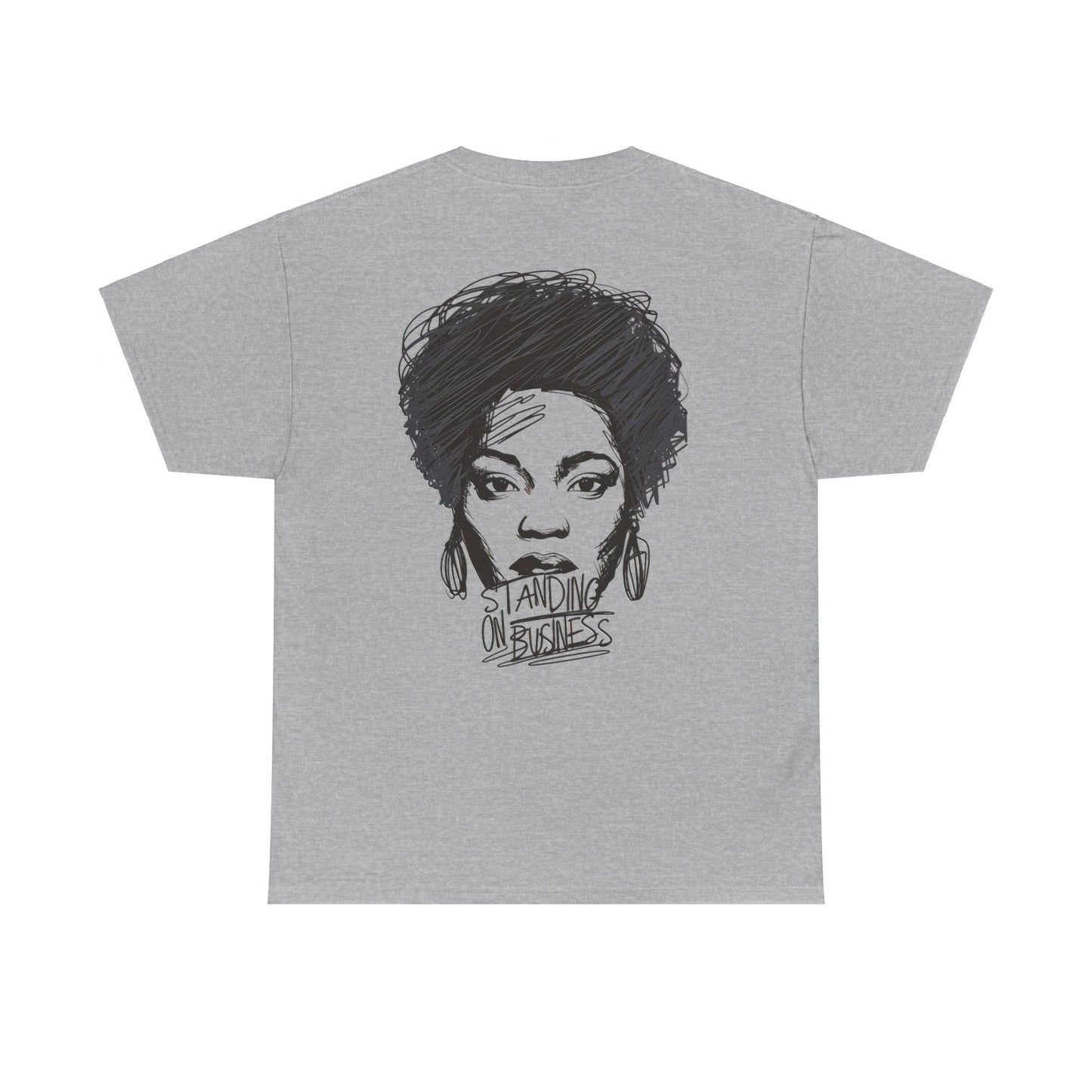 Bold Face Standing on Business Casual T-Shirt