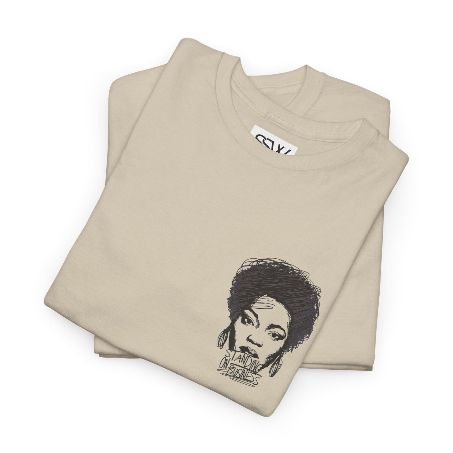 Bold Face Standing on Business Casual T-Shirt