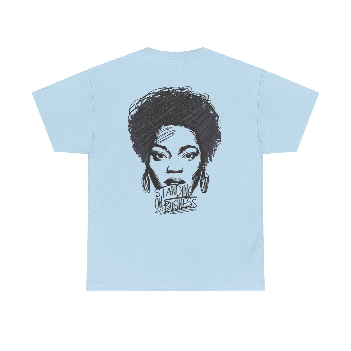 Bold Face Standing on Business Casual T-Shirt