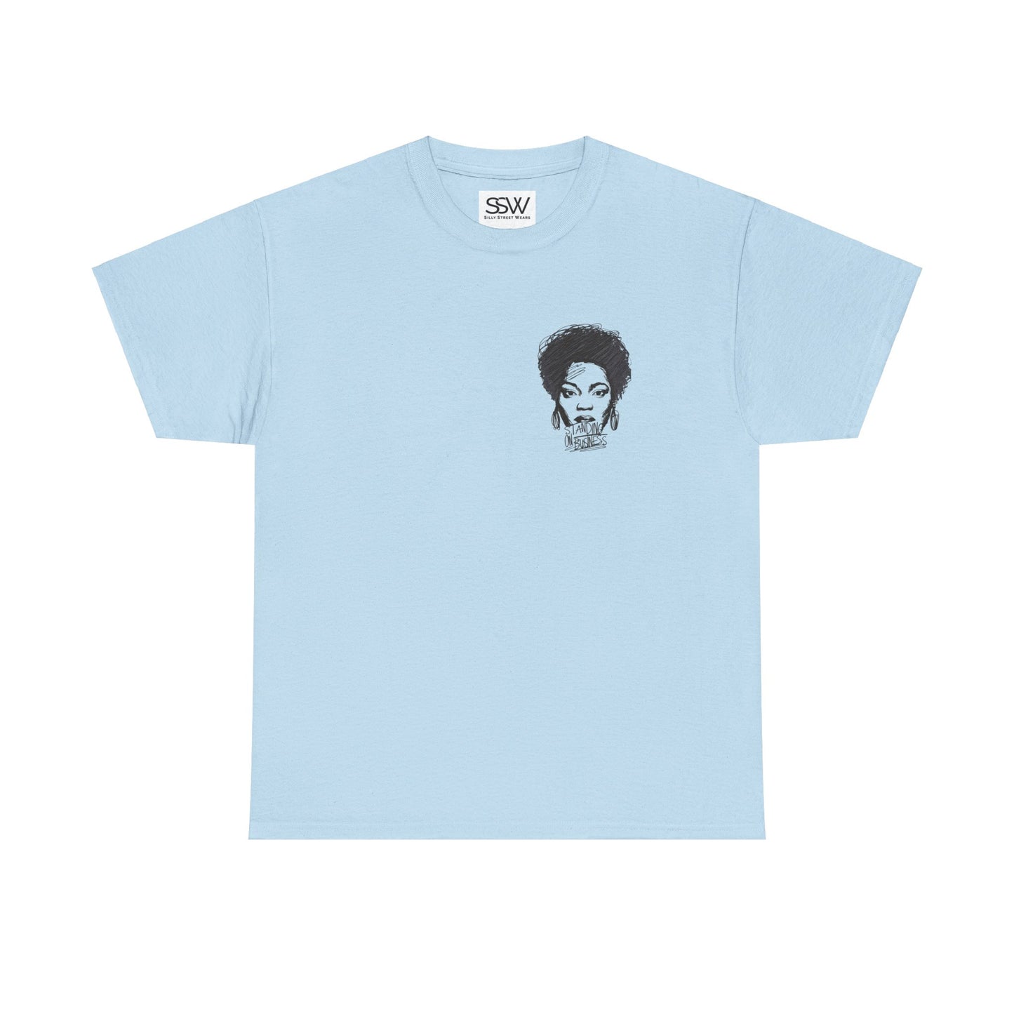 Bold Face Standing on Business Casual T-Shirt