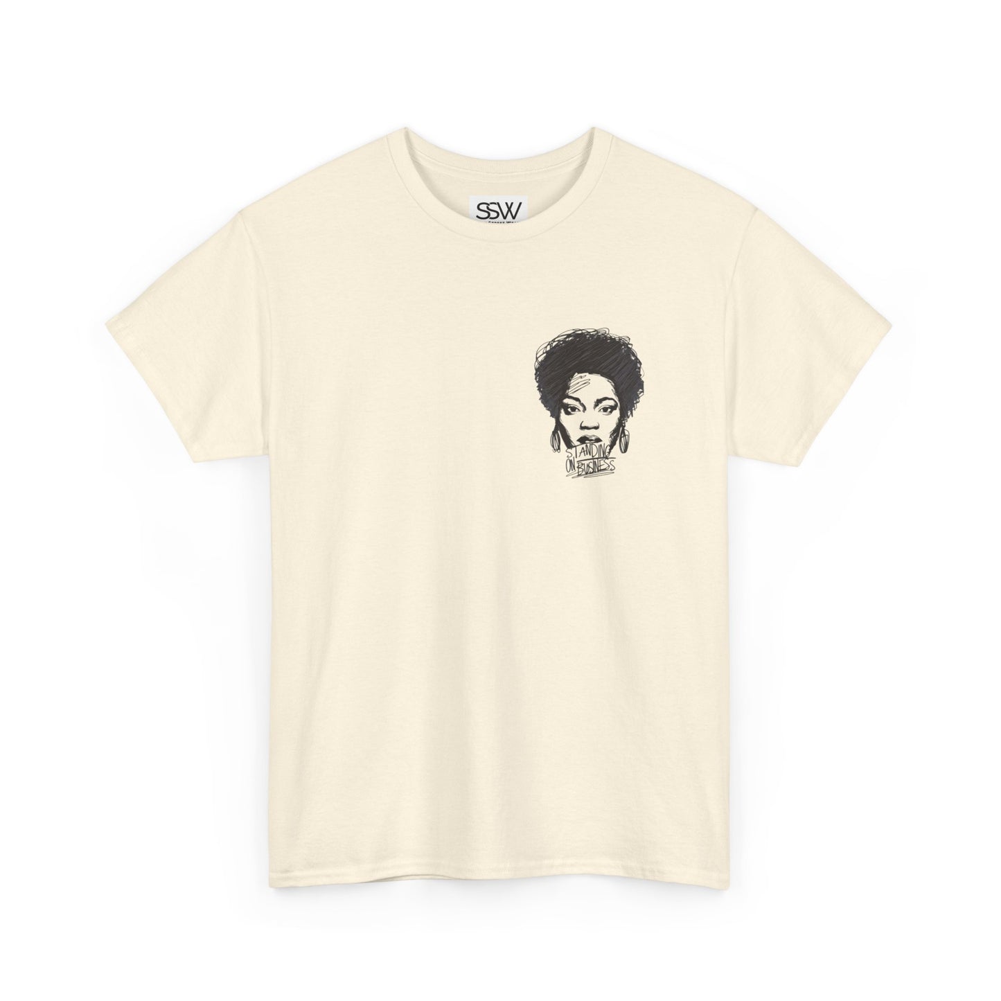 Bold Face Standing on Business Casual T-Shirt