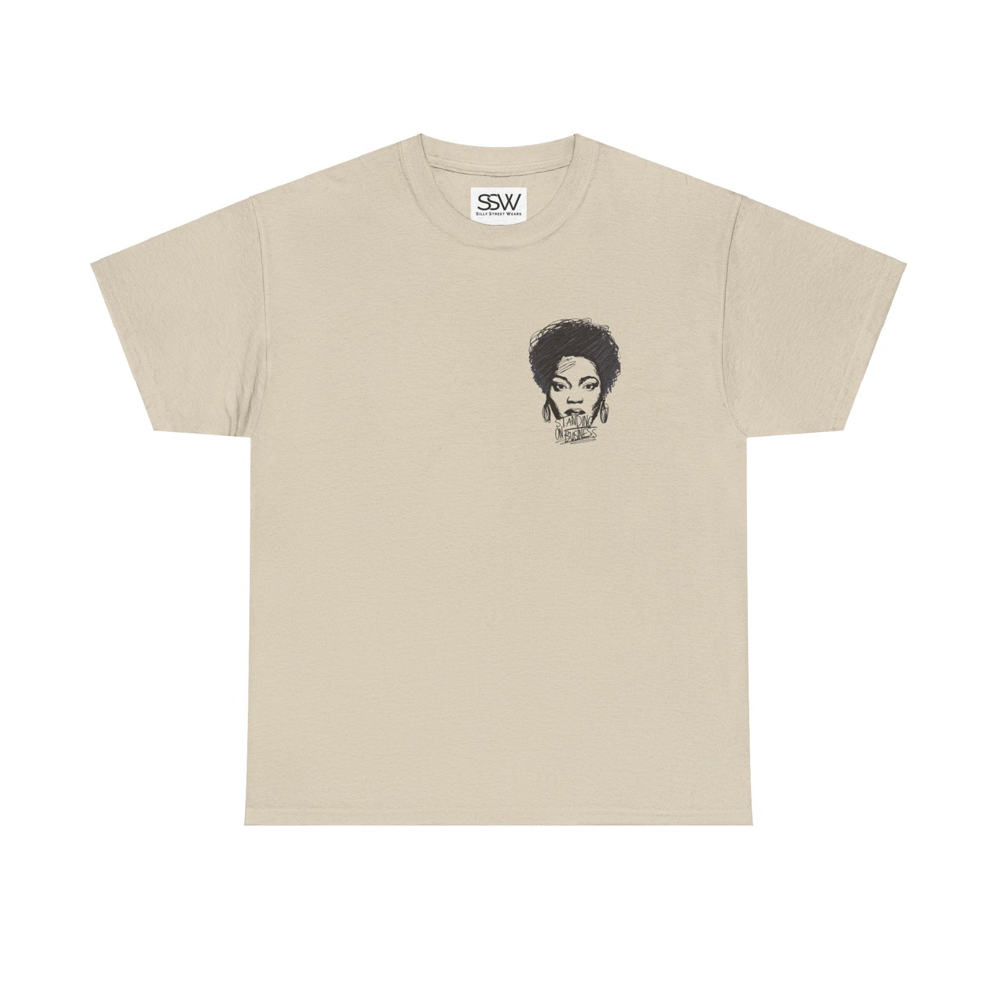 Bold Face Standing on Business Casual T-Shirt