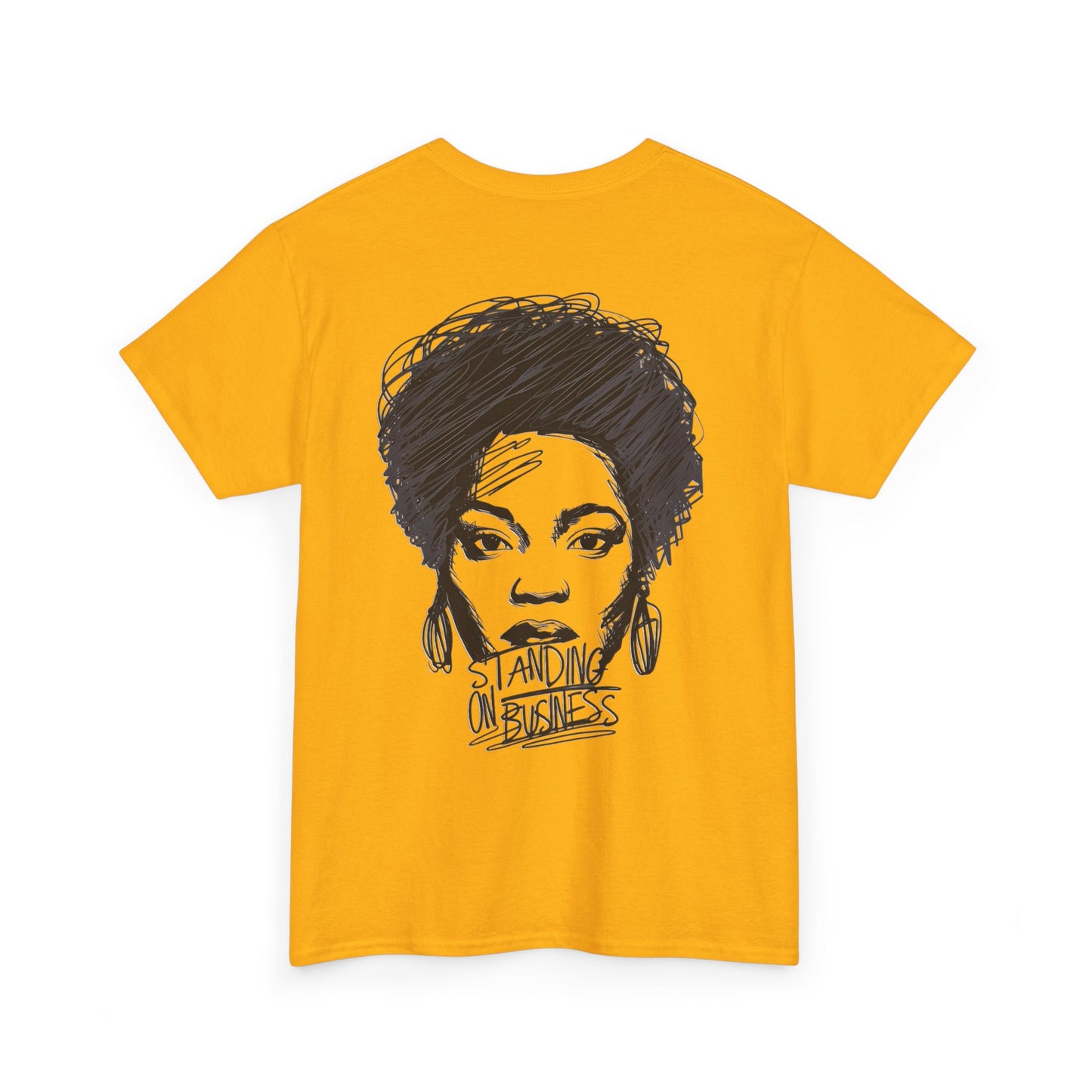 Bold Face Standing on Business Casual T-Shirt