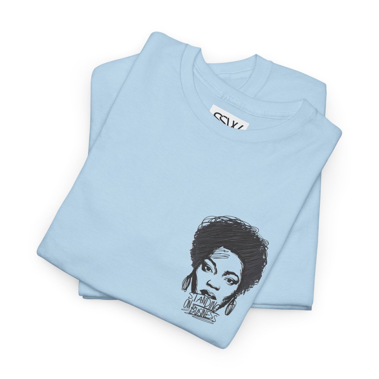 Bold Face Standing on Business Casual T-Shirt