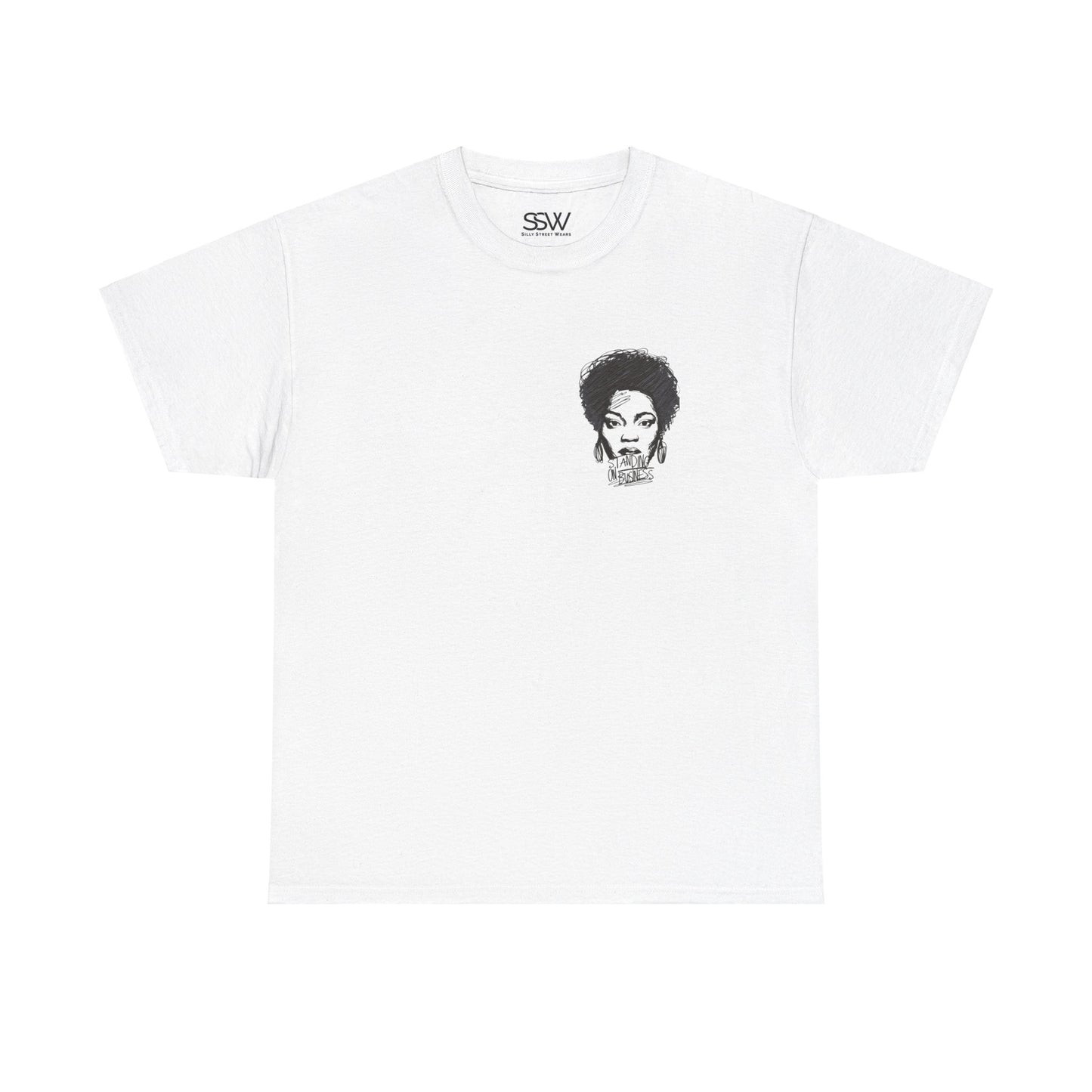 Bold Face Standing on Business Casual T-Shirt