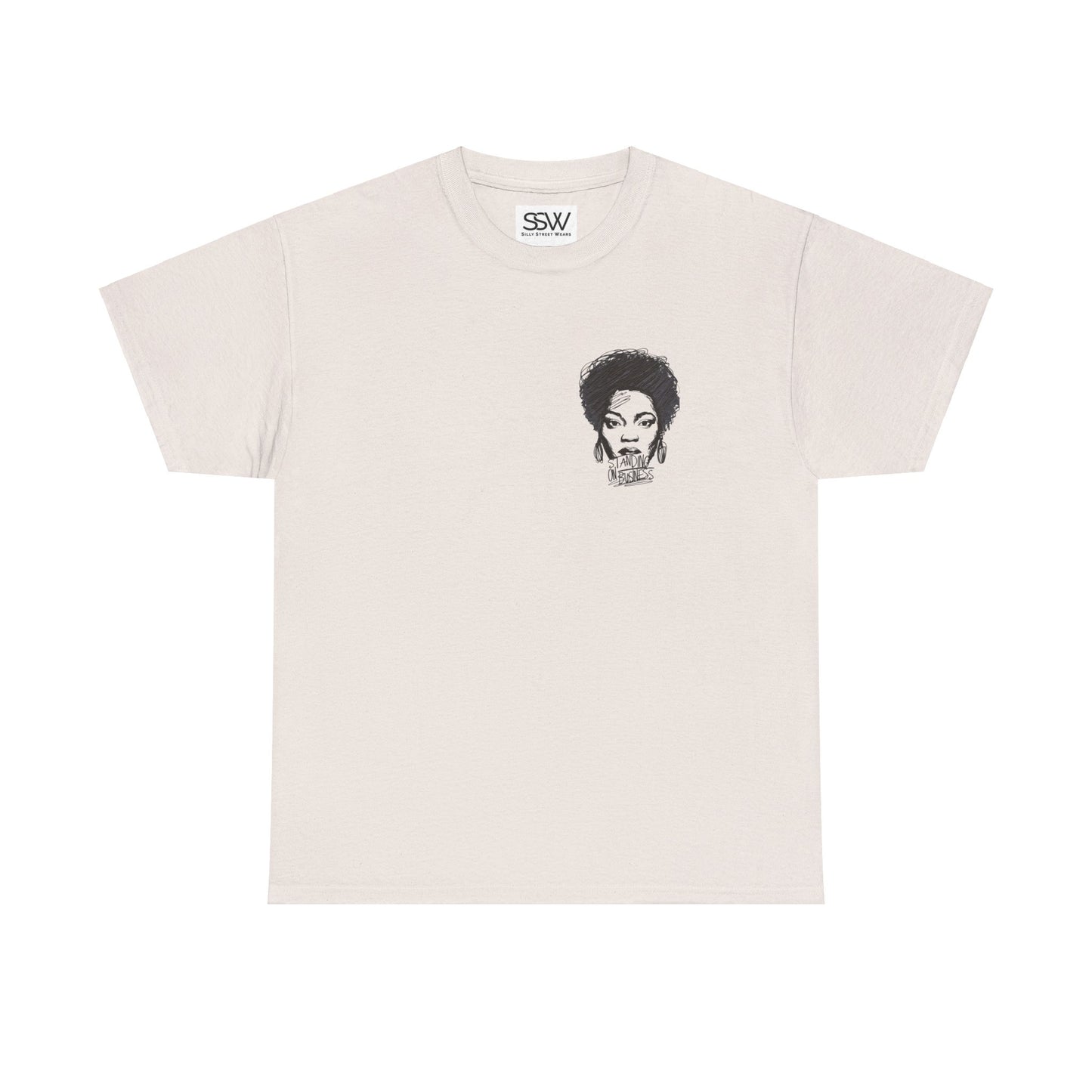 Bold Face Standing on Business Casual T-Shirt