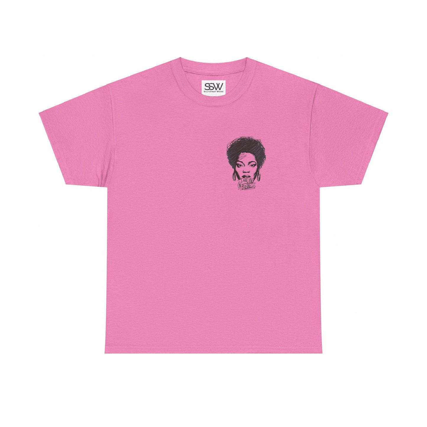 Bold Face Standing on Business Casual T-Shirt