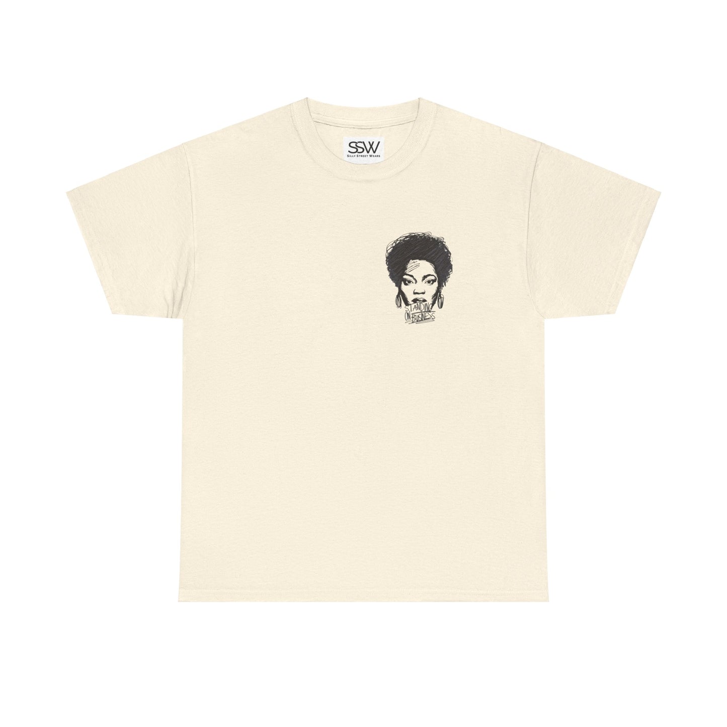 Bold Face Standing on Business Casual T-Shirt