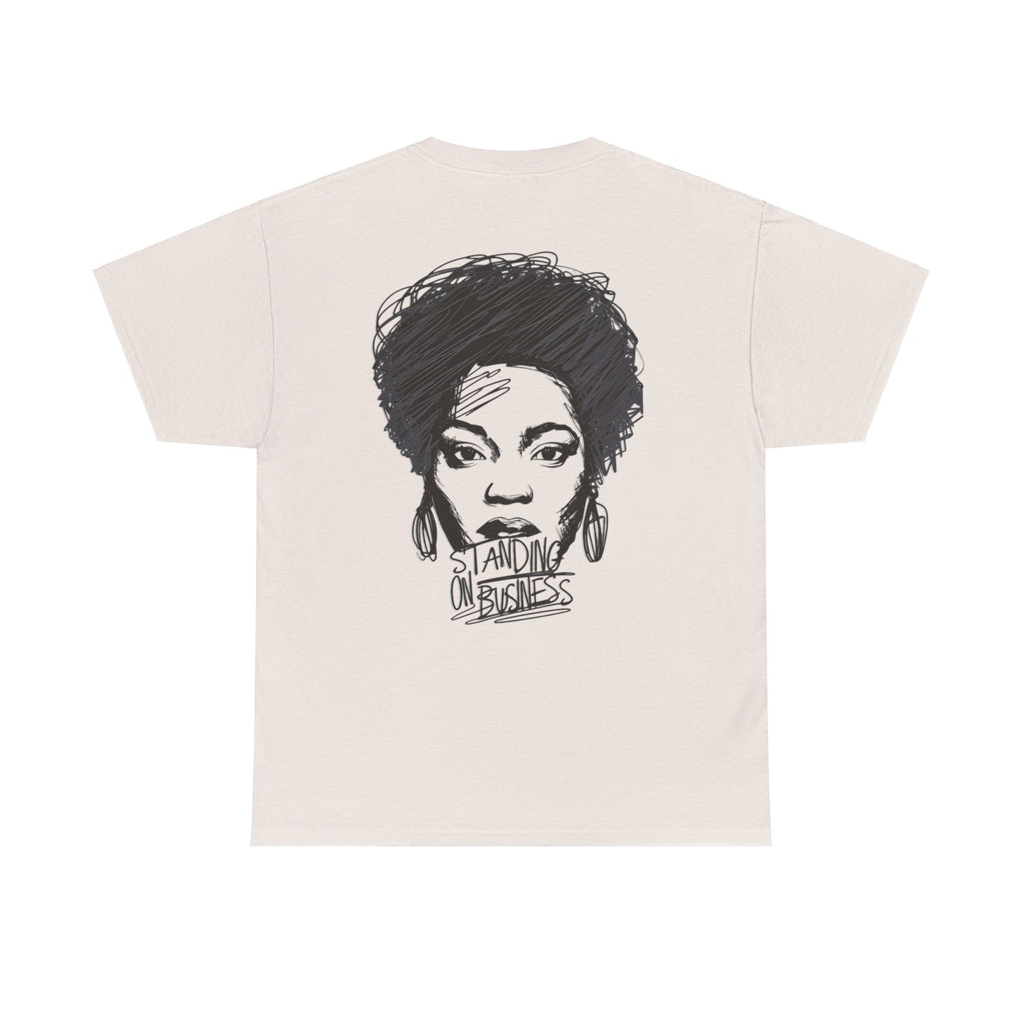 Bold Face Standing on Business Casual T-Shirt
