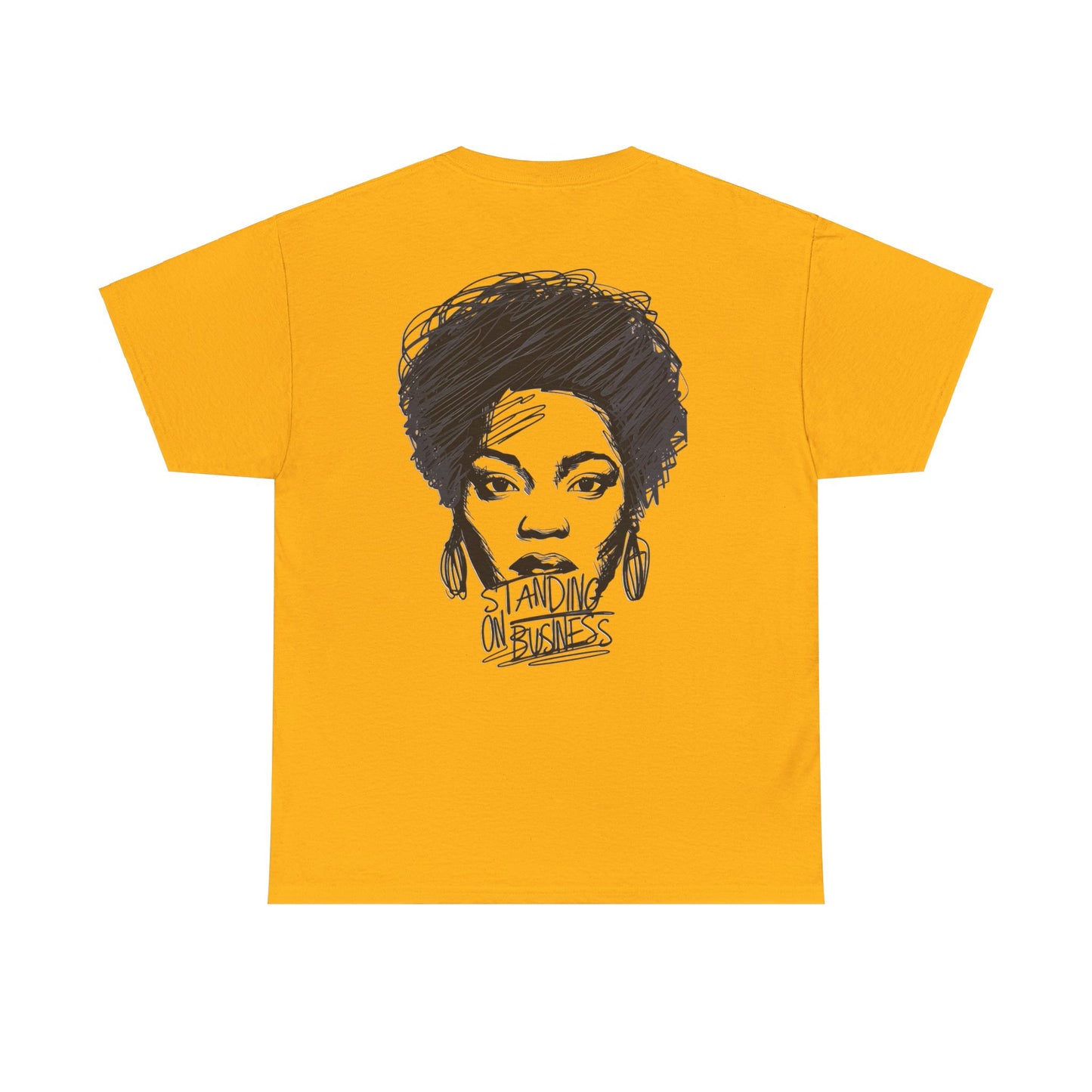 Bold Face Standing on Business Casual T-Shirt