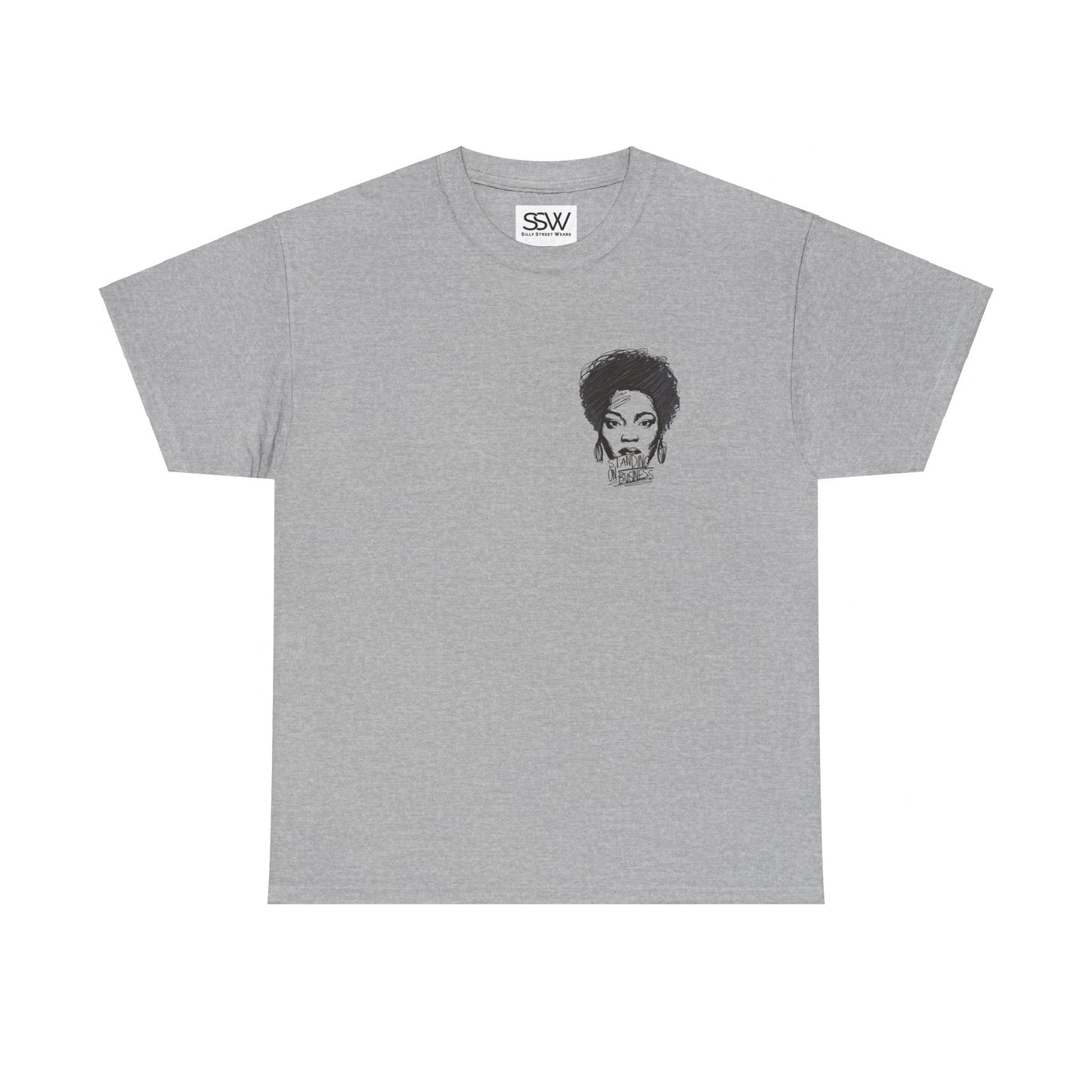 Bold Face Standing on Business Casual T-Shirt