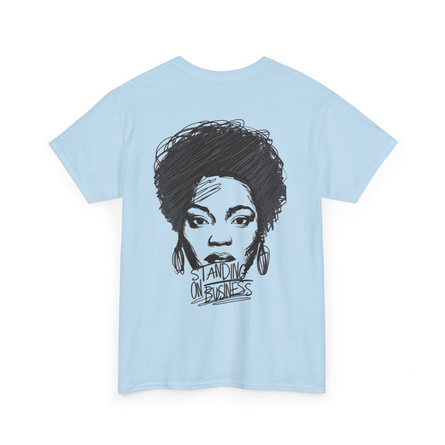 Bold Face Standing on Business Casual T-Shirt