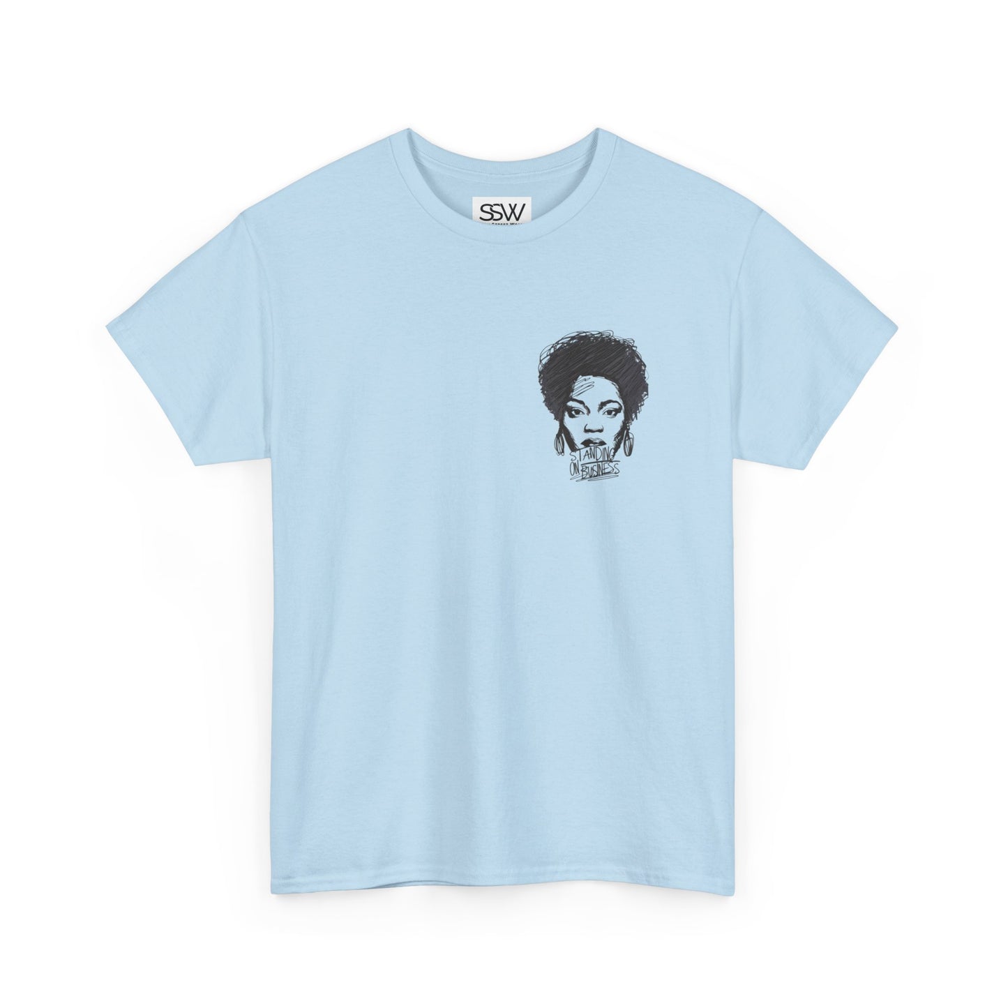 Bold Face Standing on Business Casual T-Shirt