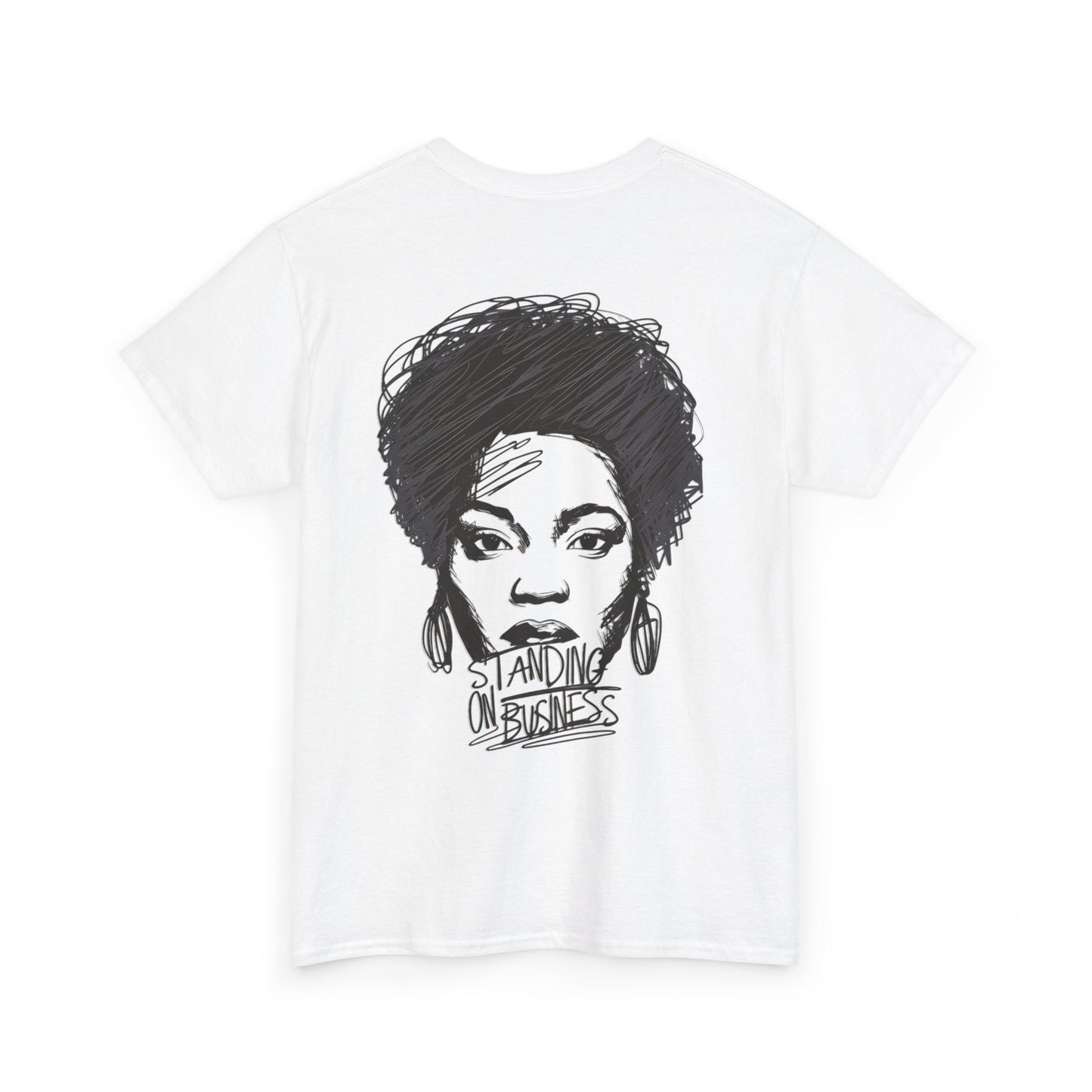 Bold Face Standing on Business Casual T-Shirt