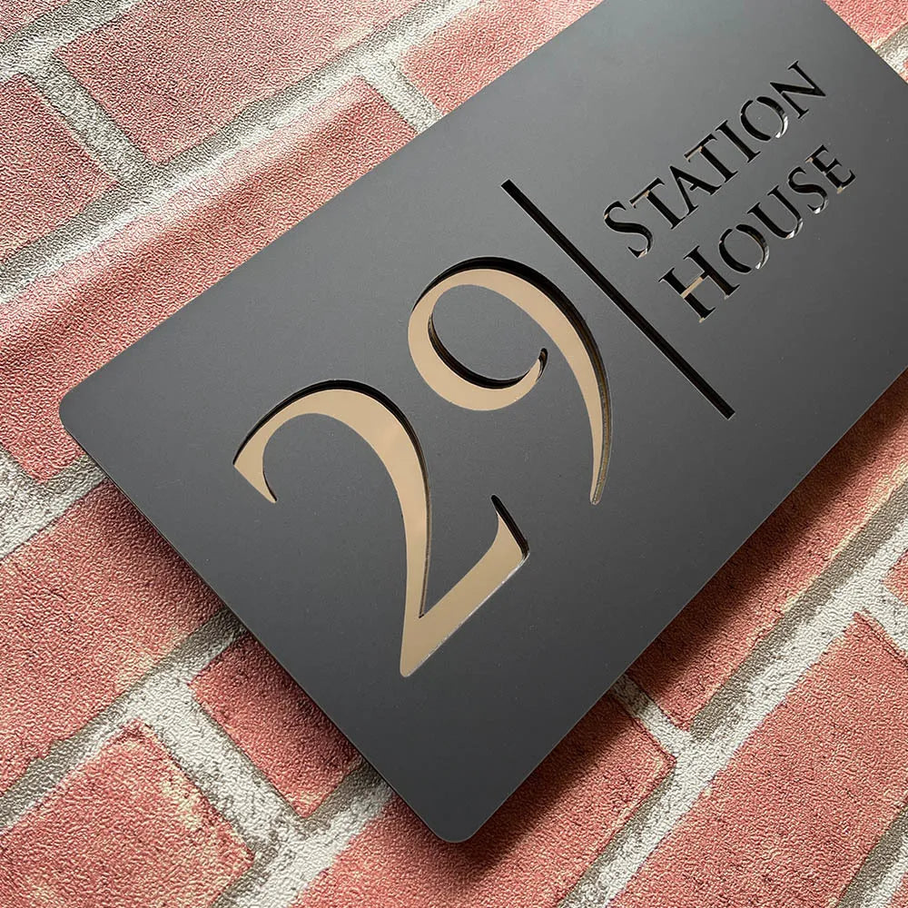 Encore Custom Outdoor Black Laser Cut Name Plaque
