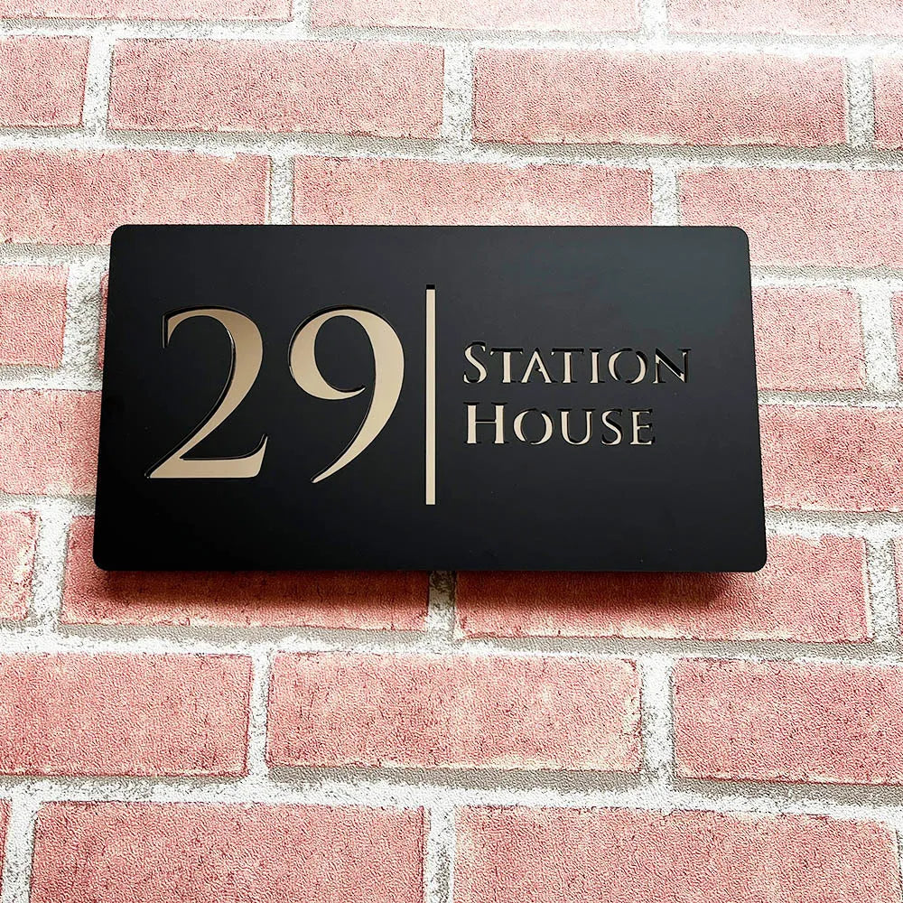 Encore Custom Outdoor Black Laser Cut Name Plaque