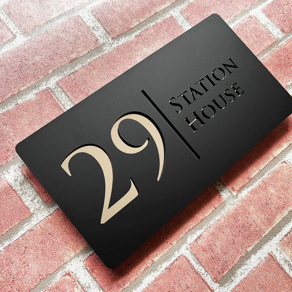 Encore Custom Outdoor Black Laser Cut Name Plaque