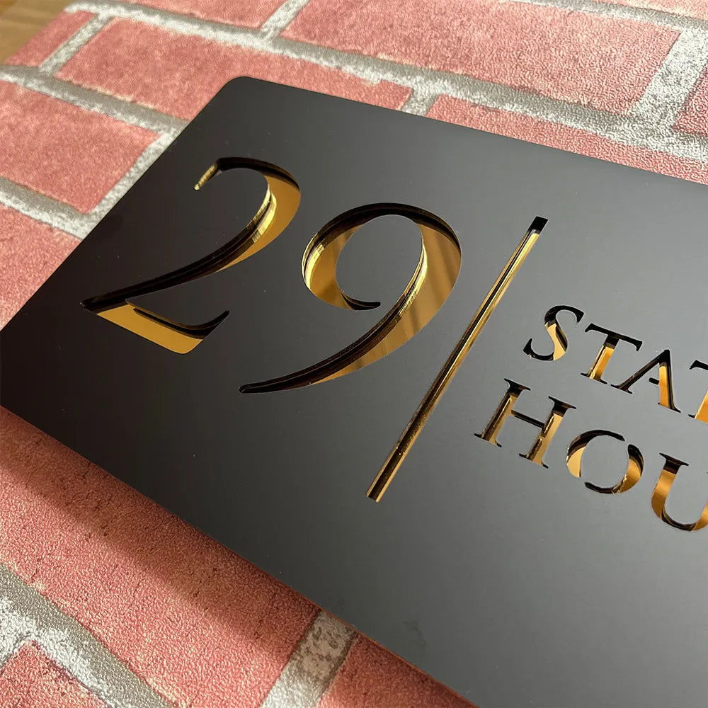 Encore Custom Outdoor Black Laser Cut Name Plaque