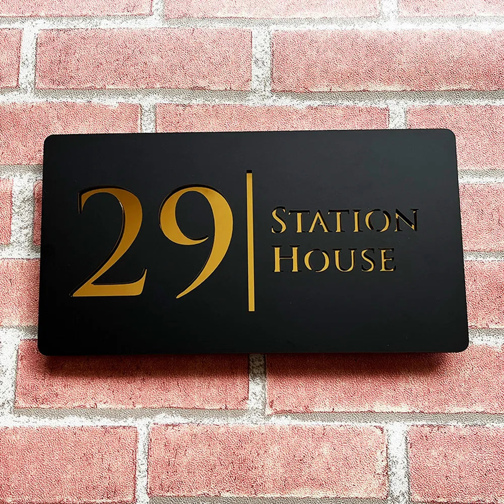 Encore Custom Outdoor Black Laser Cut Name Plaque