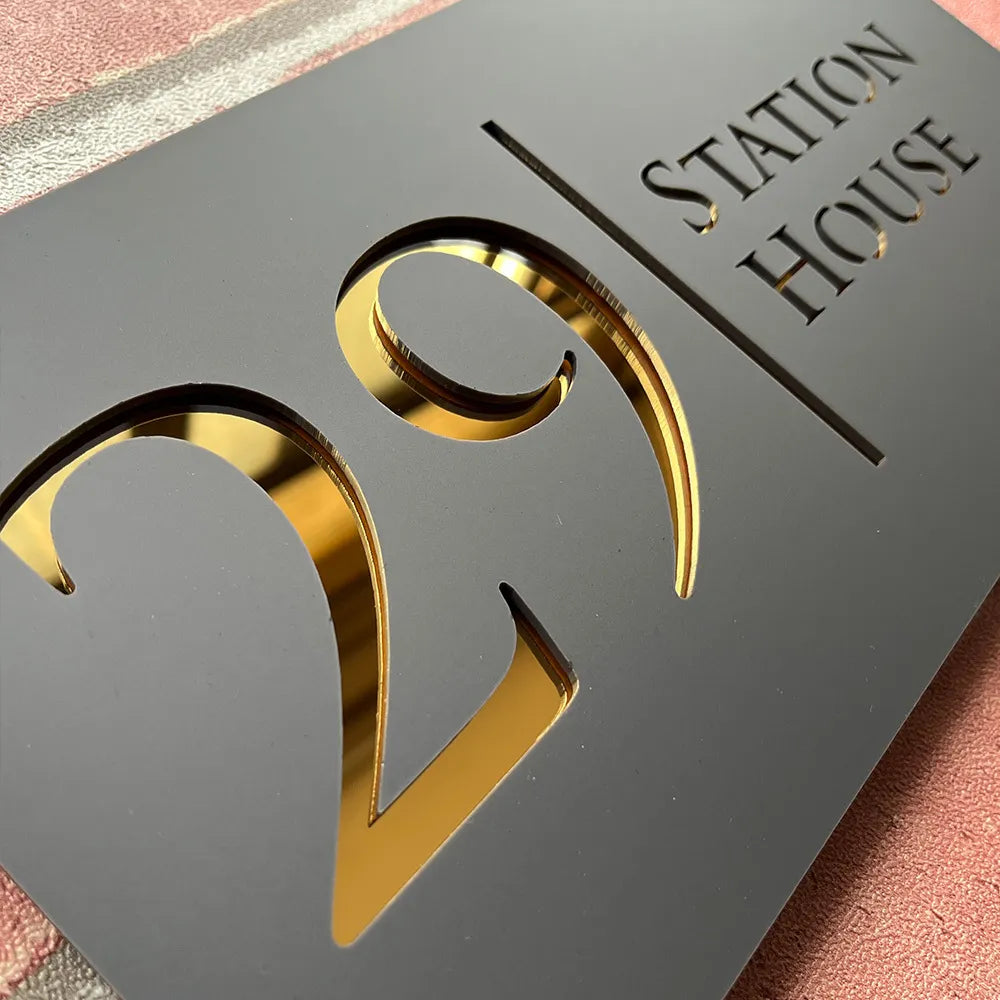 Encore Custom Outdoor Black Laser Cut Name Plaque