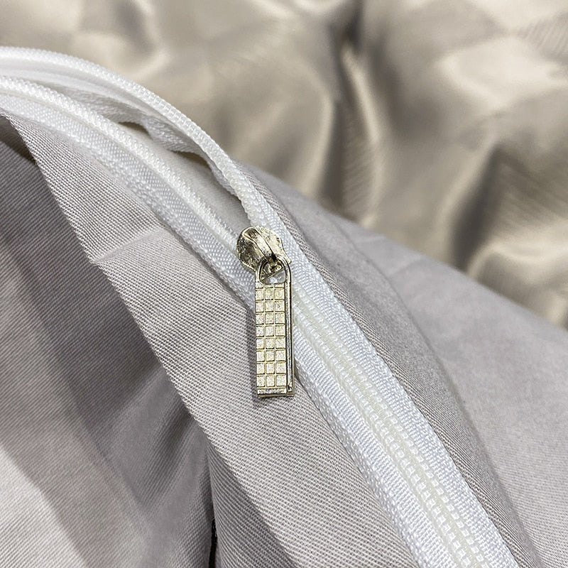 Golden Rim Luxury Satin Jacquard Bedcover