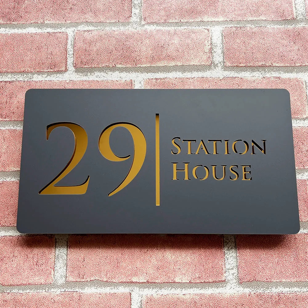 Encore Custom Outdoor Black Laser Cut Name Plaque