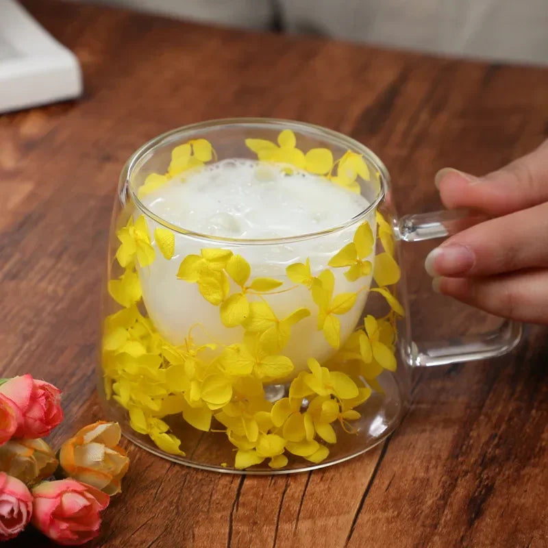 Flowery Bliss Glass Cup