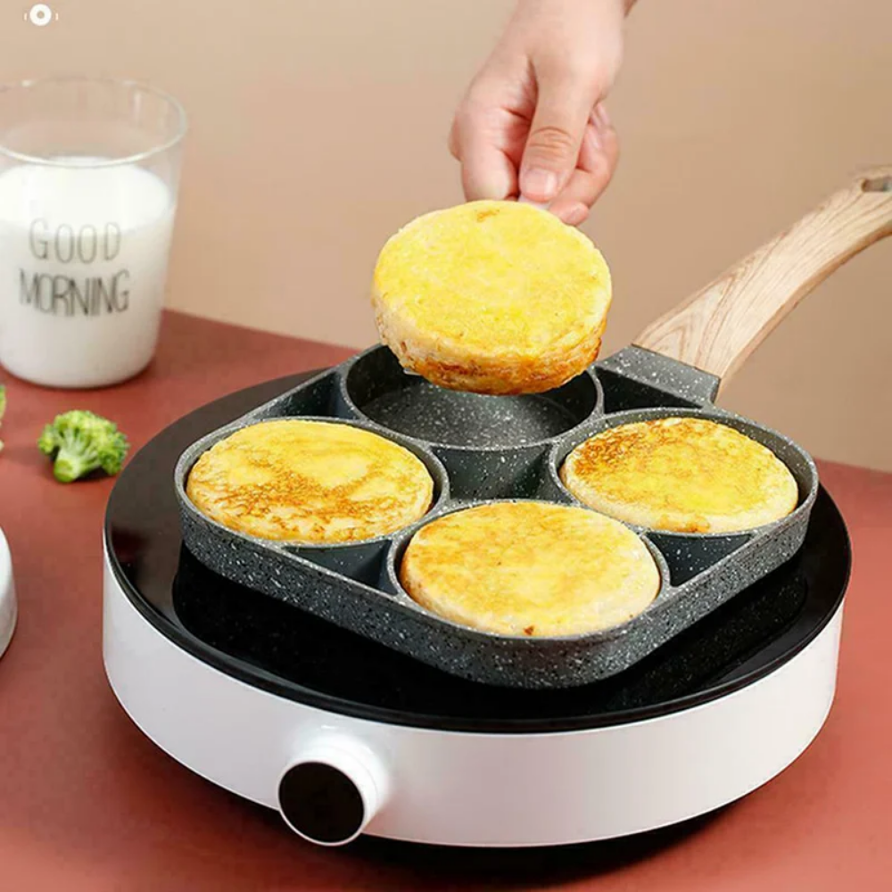 Quad Holes Non Stick Iron Pan