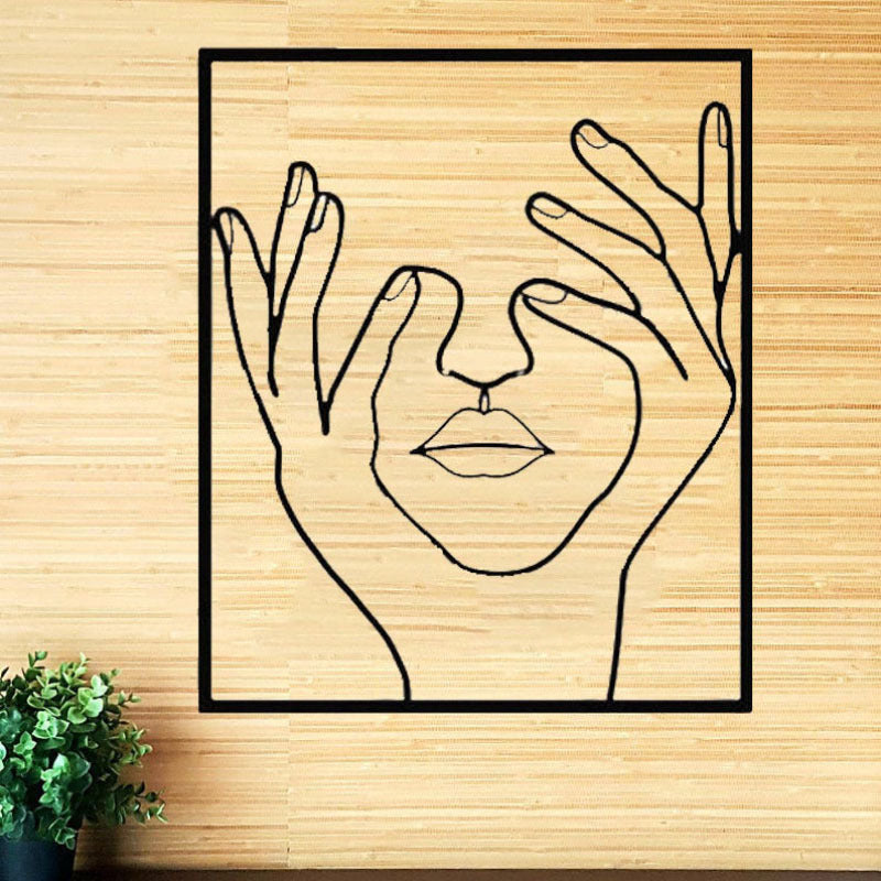 Abstract Female Line Art Metal Decor