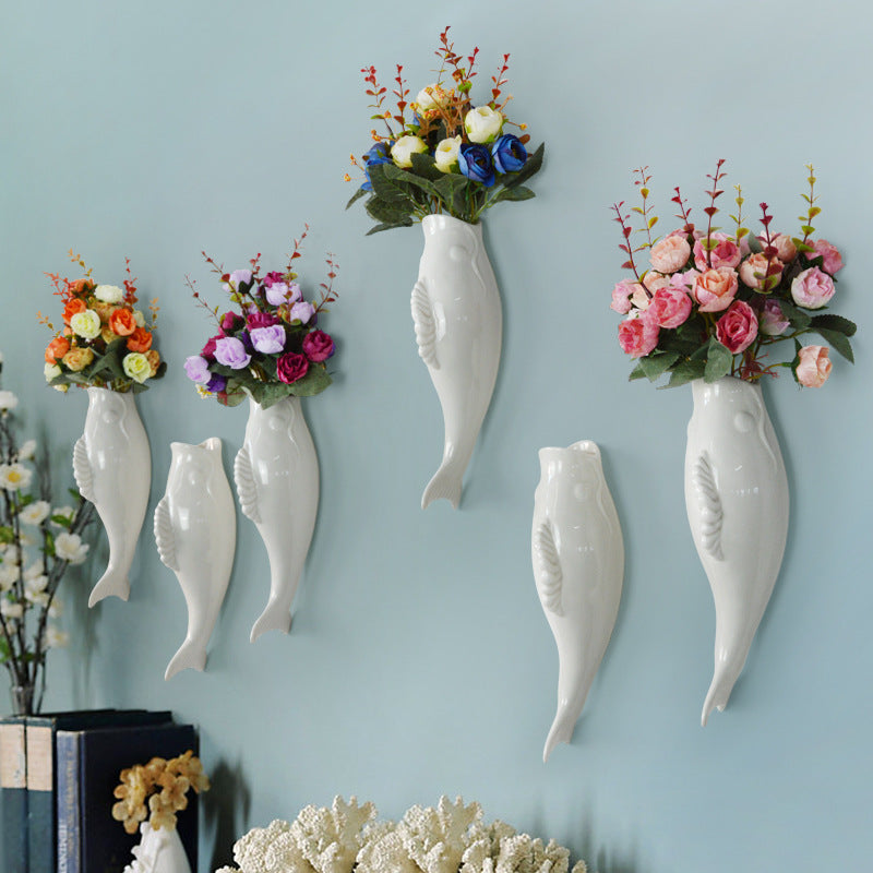 Ceramic Goldfish Vase Decor