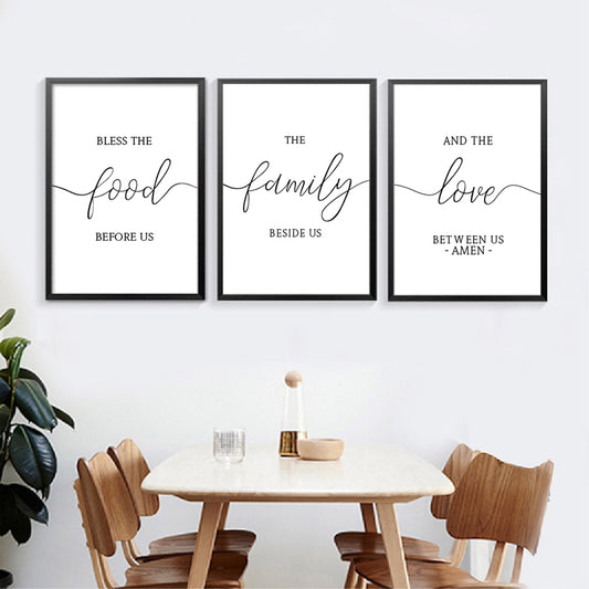 Food and Family Modern Wall Art Canvas