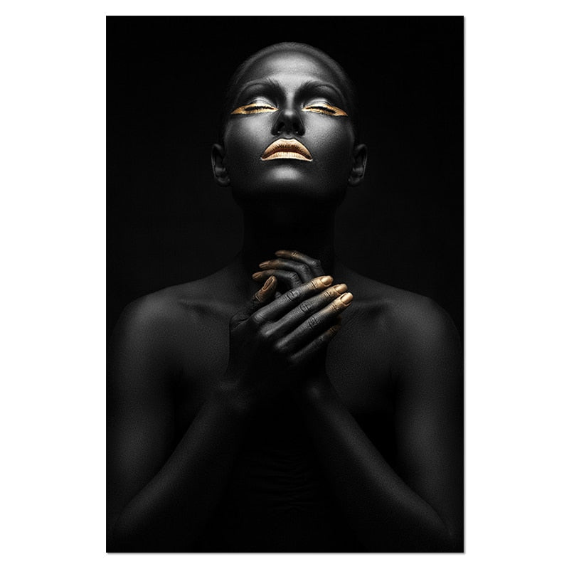 Golden Expression Art Canvas Print