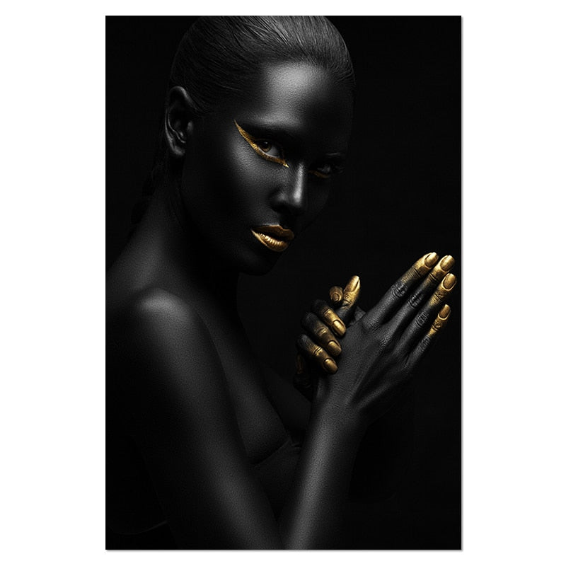 Golden Expression Art Canvas Print
