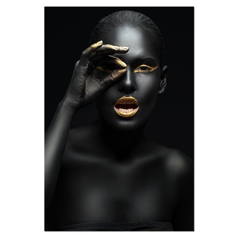 Golden Expression Art Canvas Print