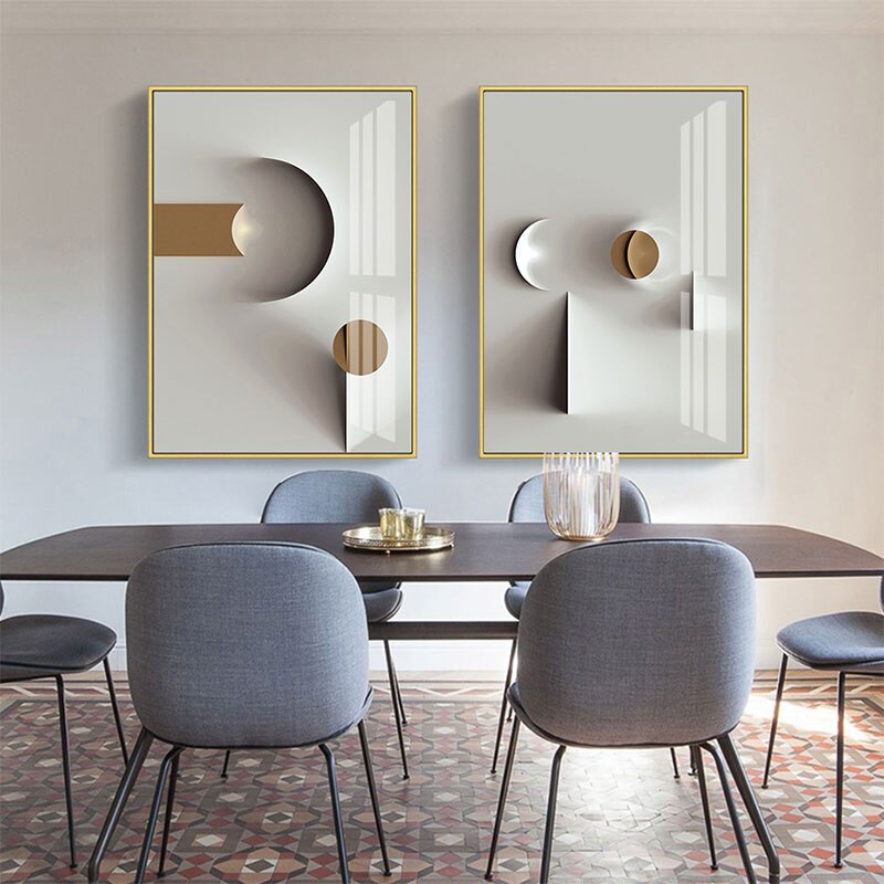 Geometric Tonal Abstract Canvas Art