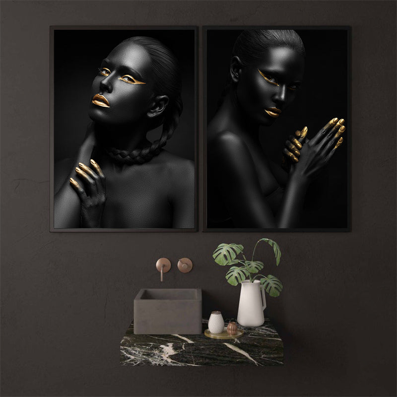 Golden Expression Art Canvas Print