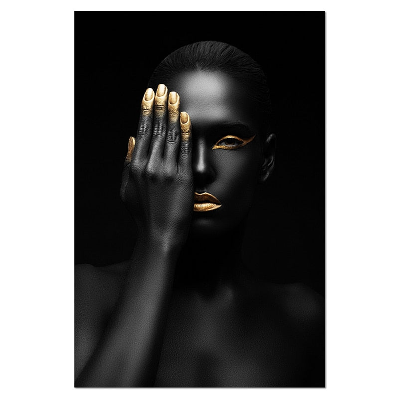 Golden Expression Art Canvas Print
