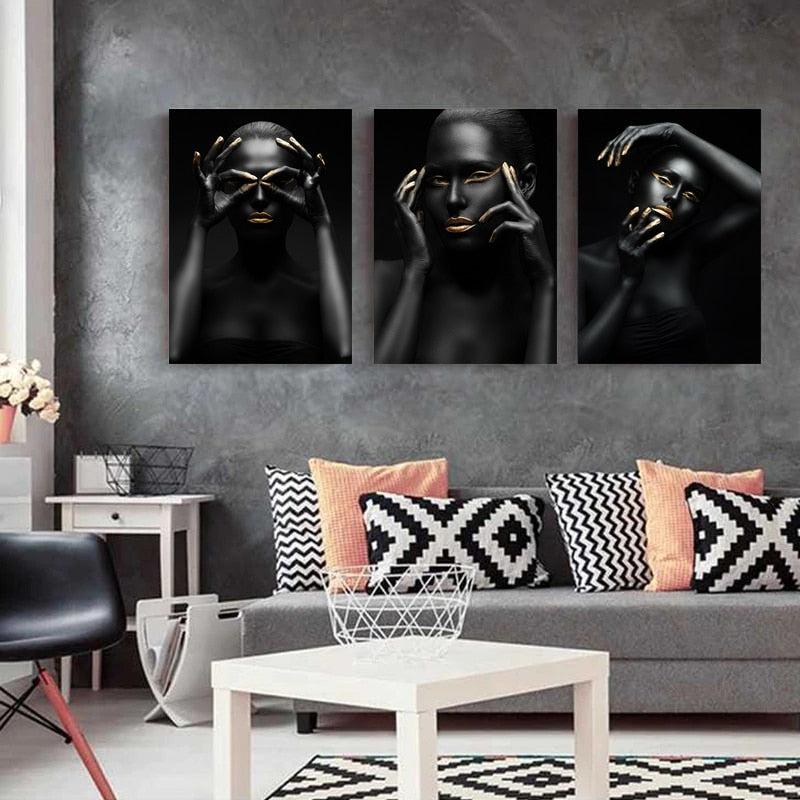 Golden Expression Art Canvas Print