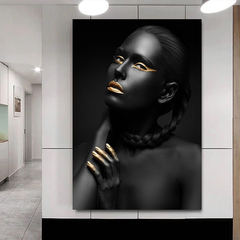 Golden Expression Art Canvas Print
