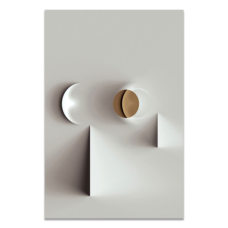Geometric Tonal Abstract Canvas Art